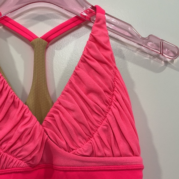 Lululemon Ruched Racerback Tank Neon Coral/Pink - Picture 5 of 8